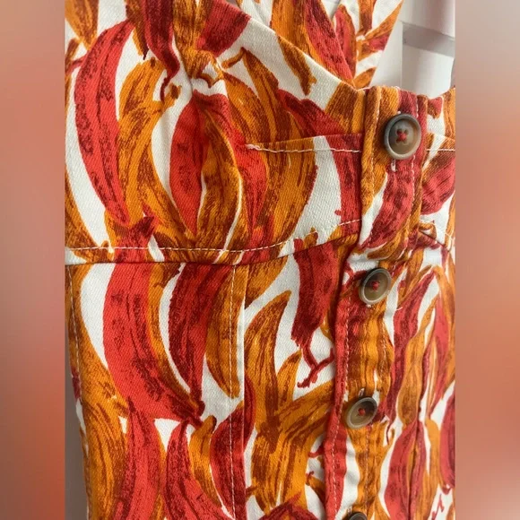 Maeve Shirt Womens Banana Print Cross Back Tank Cami Size 00 Boho Tropical - Picture 2 of 10